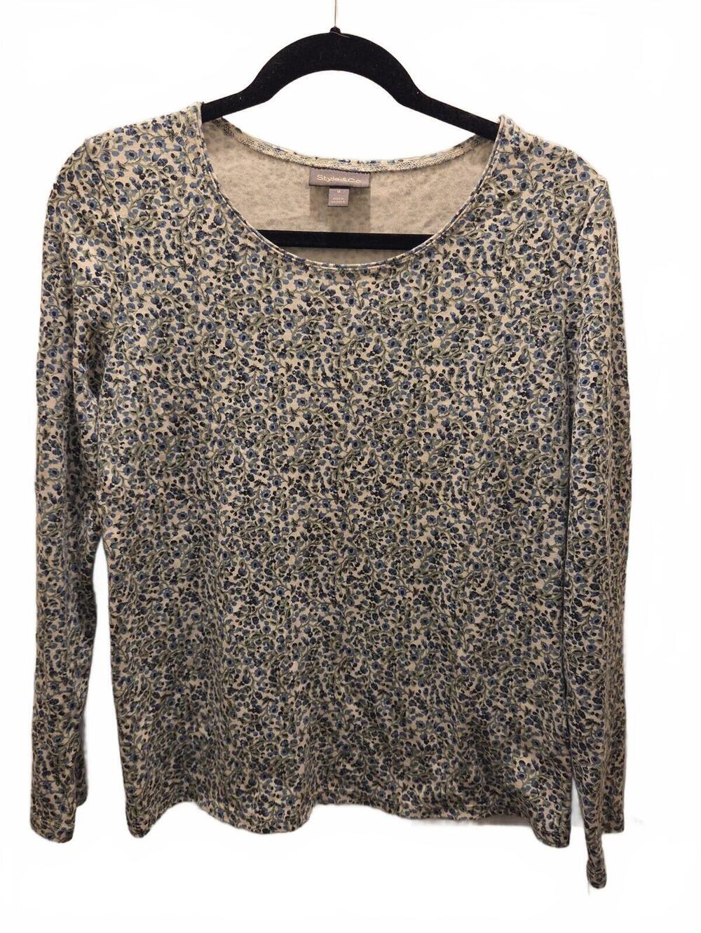 Style&Co. Floral Print Long Sleeve Shirt Size Medium